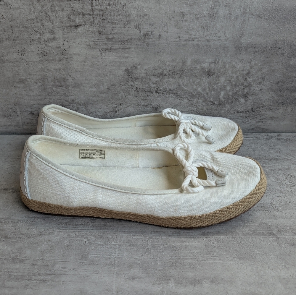 UGG Syleste Espadrille Women's Seagull White Canvas Slip On Flats Loafers Shoe 7 - Picture 6 of 11